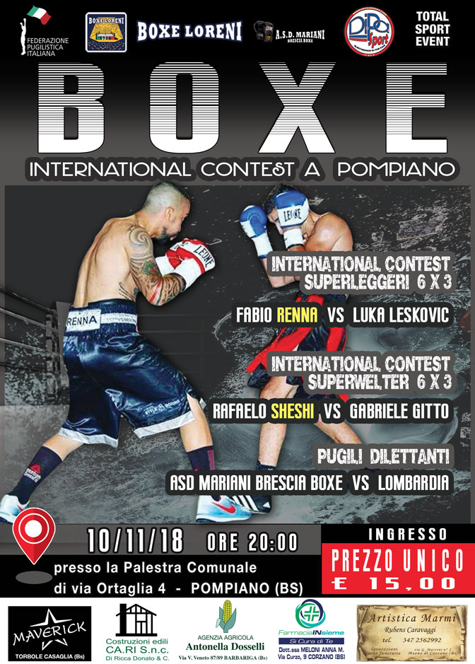 Locandina Boxe Pompiano del 10.11.2018