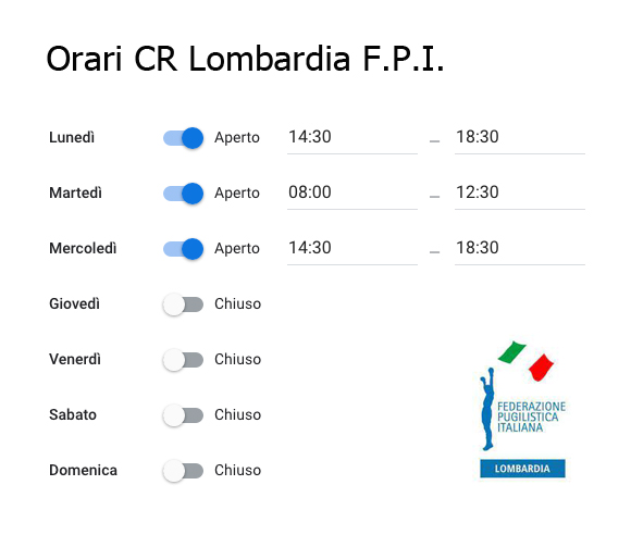 Orari Uffici CR Lombardia FPI